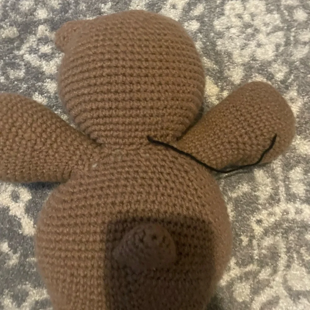 Handmade‎ Brown crochet Knitted Teddy Bear Plush